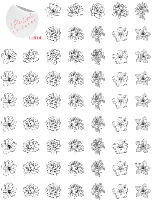 Minimal Line Florals V2 – Little Linda Stickers