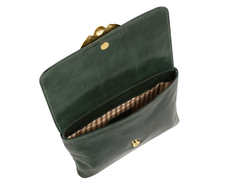 forest green clutch bag