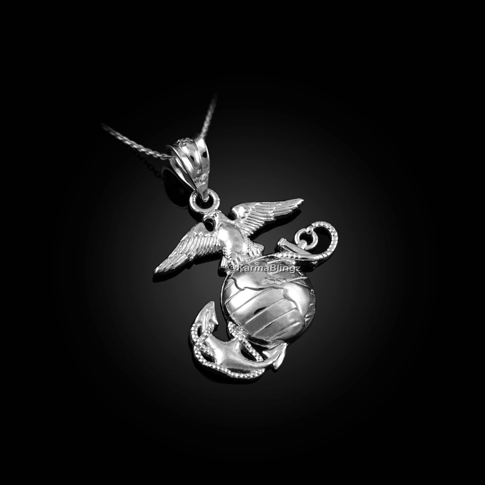 St Michael US Marine Corps Sterling Silver Medal With Rhodium Plated N –  www.allpatronsaints.com