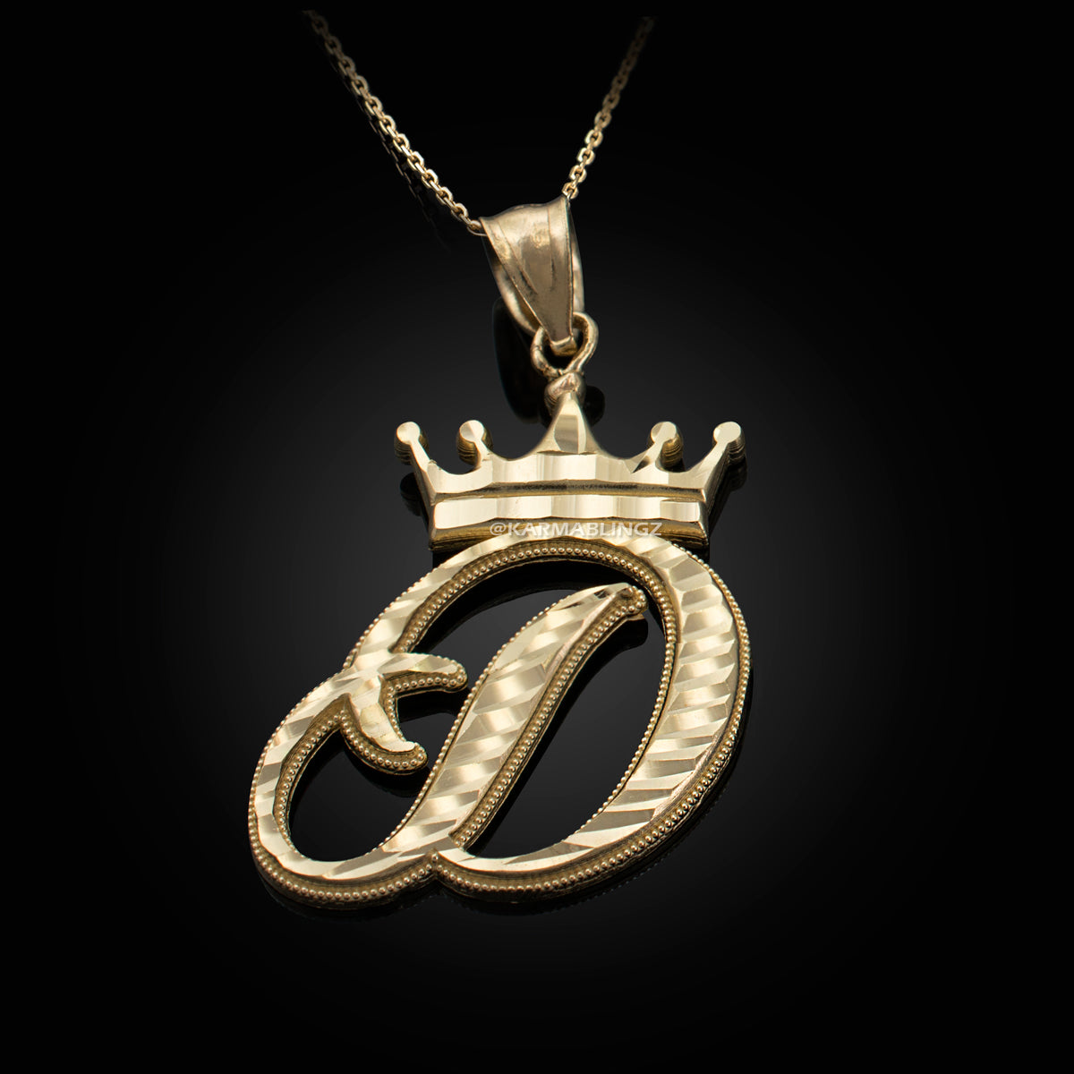 Bold Alphabet D Gold Pendant | Rich Alphabet Pendants | CaratLane