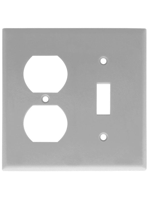 Leviton Electrical Wall Plate, Combination, 1-Duplex & 1-Toggle Switch, 2-Gang - Gray