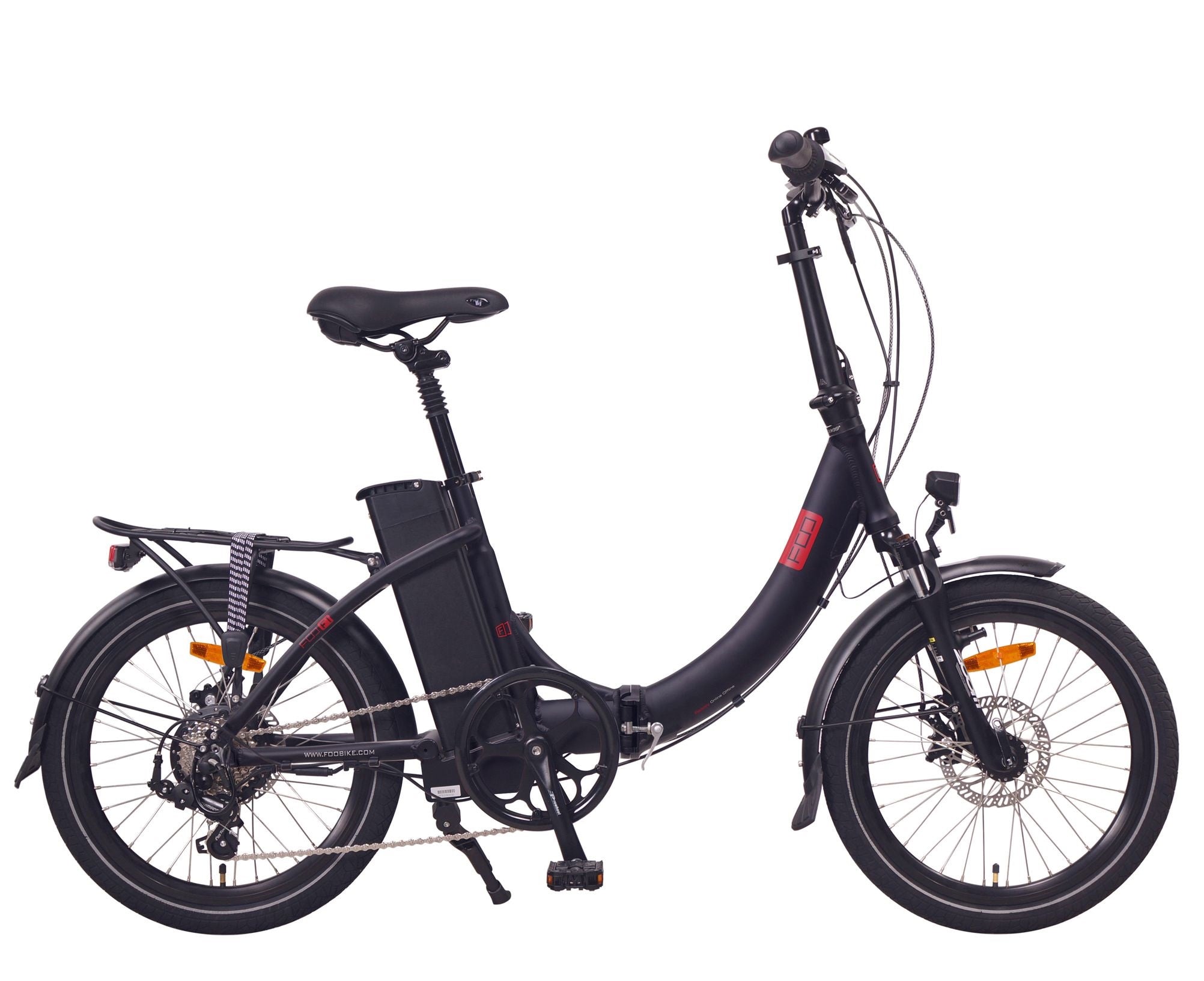 FOO F1 Folding Electric Bike, 250W E-Bike, 36V 14Ah 504Wh Battery [Matt Black 20]