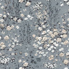 Billede af Tapet- Blomstereng Fuld Flor - Grå, Hvid, Beige