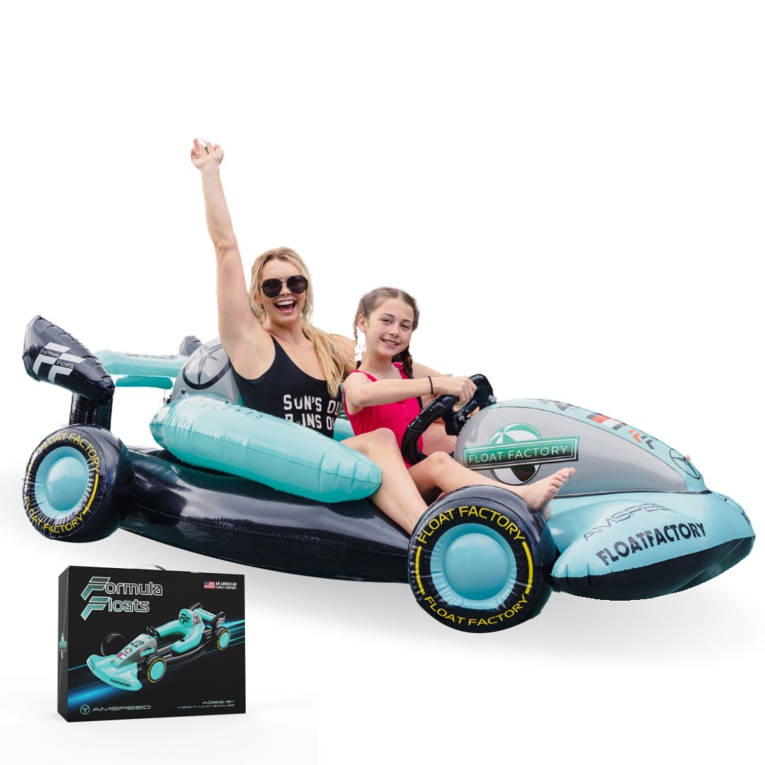 Teal Racing Pool Float | Winter Sled - Float Factory product image