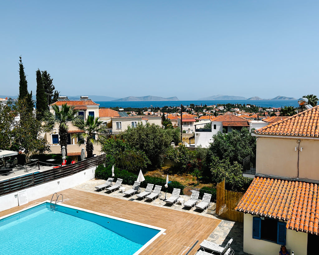 View from the Lianos Hotel in Spetses, Greece - the location for The Outstanding Artist