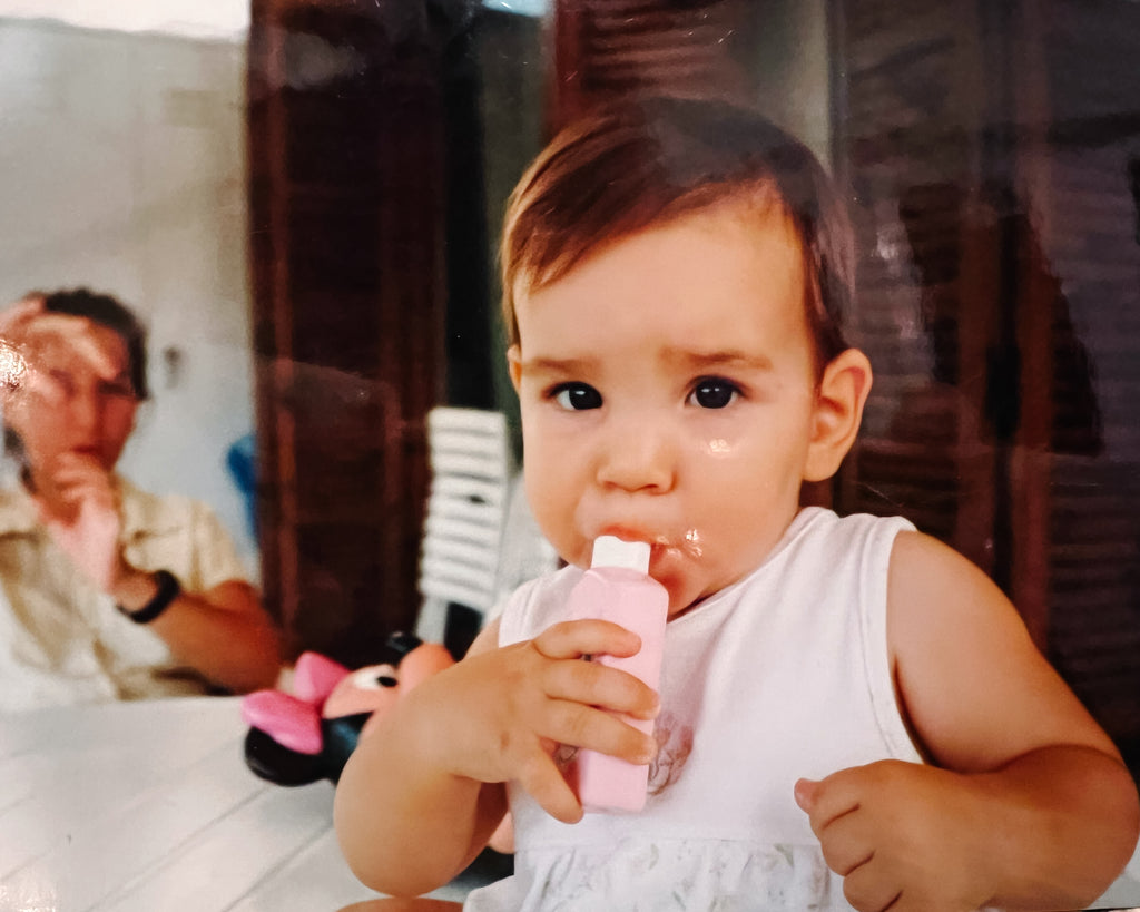 7 month old Dimitra Milan eating homemade Greek baby food