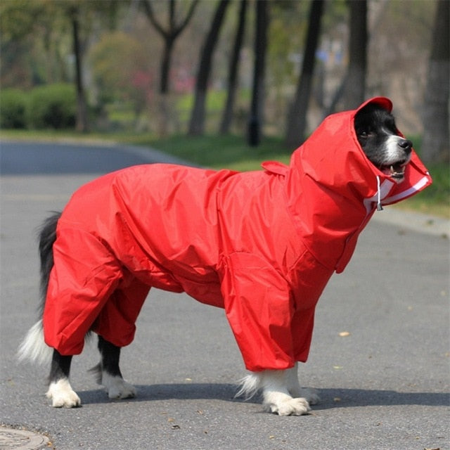 Large Dog Raincoat Clothes Waterproof Rain Jumpsuit For Big Medium Small Dogs Golden Retriever Outdoor Pet Clothing Coat WLYANG