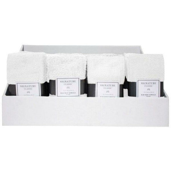 J & M Home Fashions Signature Classics White Cotton Dish Towel 4 pk freeshipping - Annizon Home Essentials