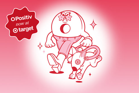 O Positiv gummy + Target dog illustration