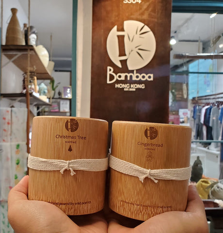 enid.scents, your only bamboo massage candles shop in hong kong, customised candles, bespoke candles, for Bamboa Home, Christmas Tree Candle, Gingerbread Candle