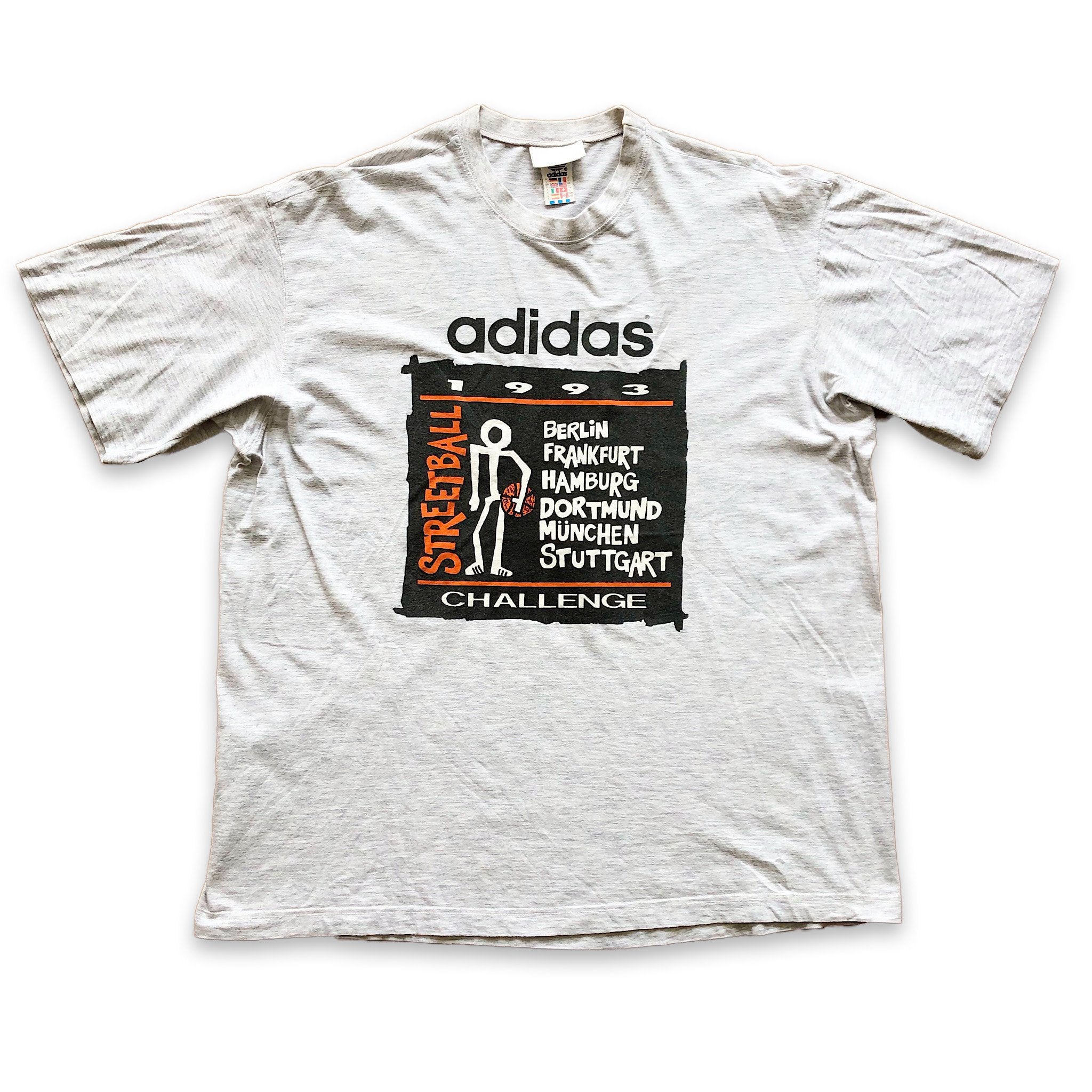 delicadeza Responder Transparentemente Vintage 1993 Adidas Streetball Challenge Tshirt Large