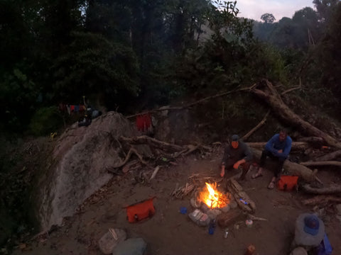 camp fire in ecuador