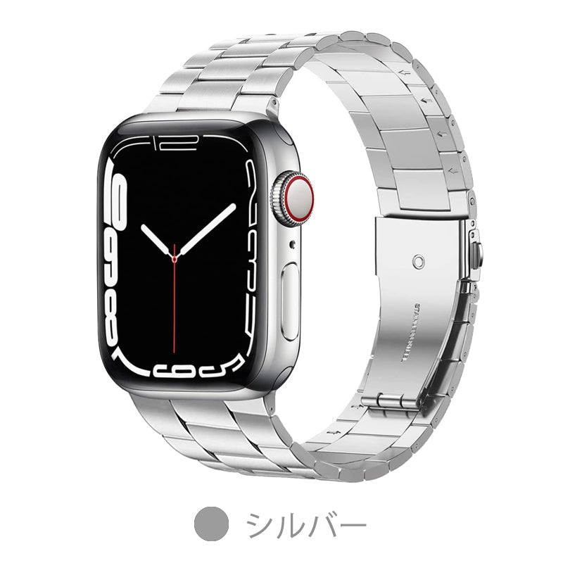 Apple Watch バンド ステンレスベルト 42 44 45mm シルバー