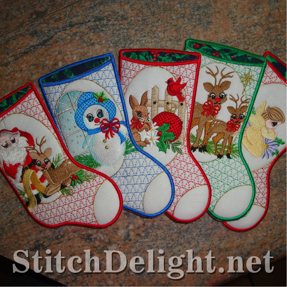 Santa Oven Mitts 'In the Hoop' Machine Embroidery - PicklePie Designs