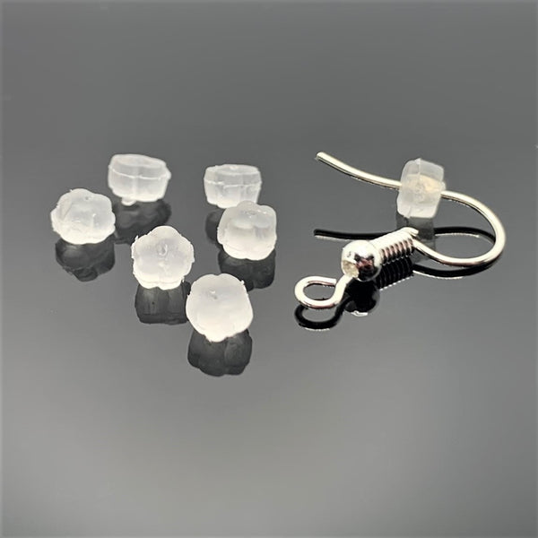 100, 500 or 1,000 BULK Clear Silicone Rubber Earring Backs