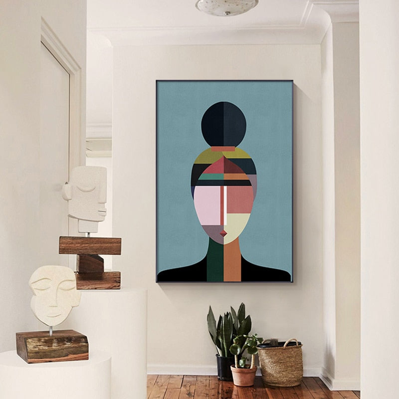 Contemporary Abstract Faces Canvas Art