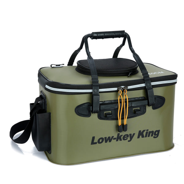 Color: Navy Blue, Specification: 40x24x22cm - Mounchain Fishing Portable EVA Folding Bucket Water Tank Fish Storage Box for Live Fish fishing tackle boxes