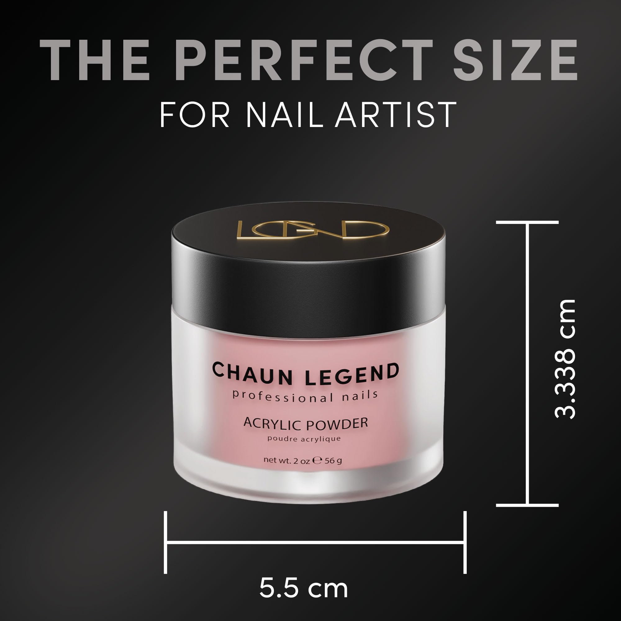 Chaun Legend Acrylic Nail Powder 2 oz, Glitter Frosting