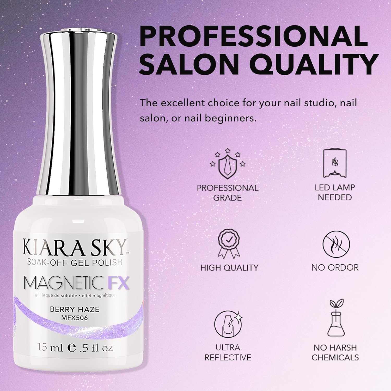 KIARA SKY Soak Off Gel Nail Polish UV LED Magnetic FX 0.5 fl oz