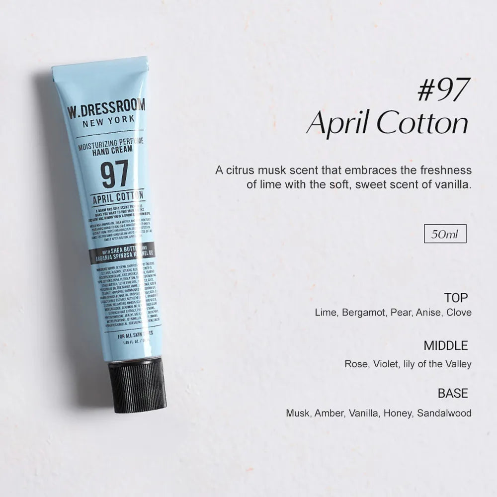 W.Dressroom Moisturizing Perfume Hand Cream No.97 April Cotton 1.69 fl oz