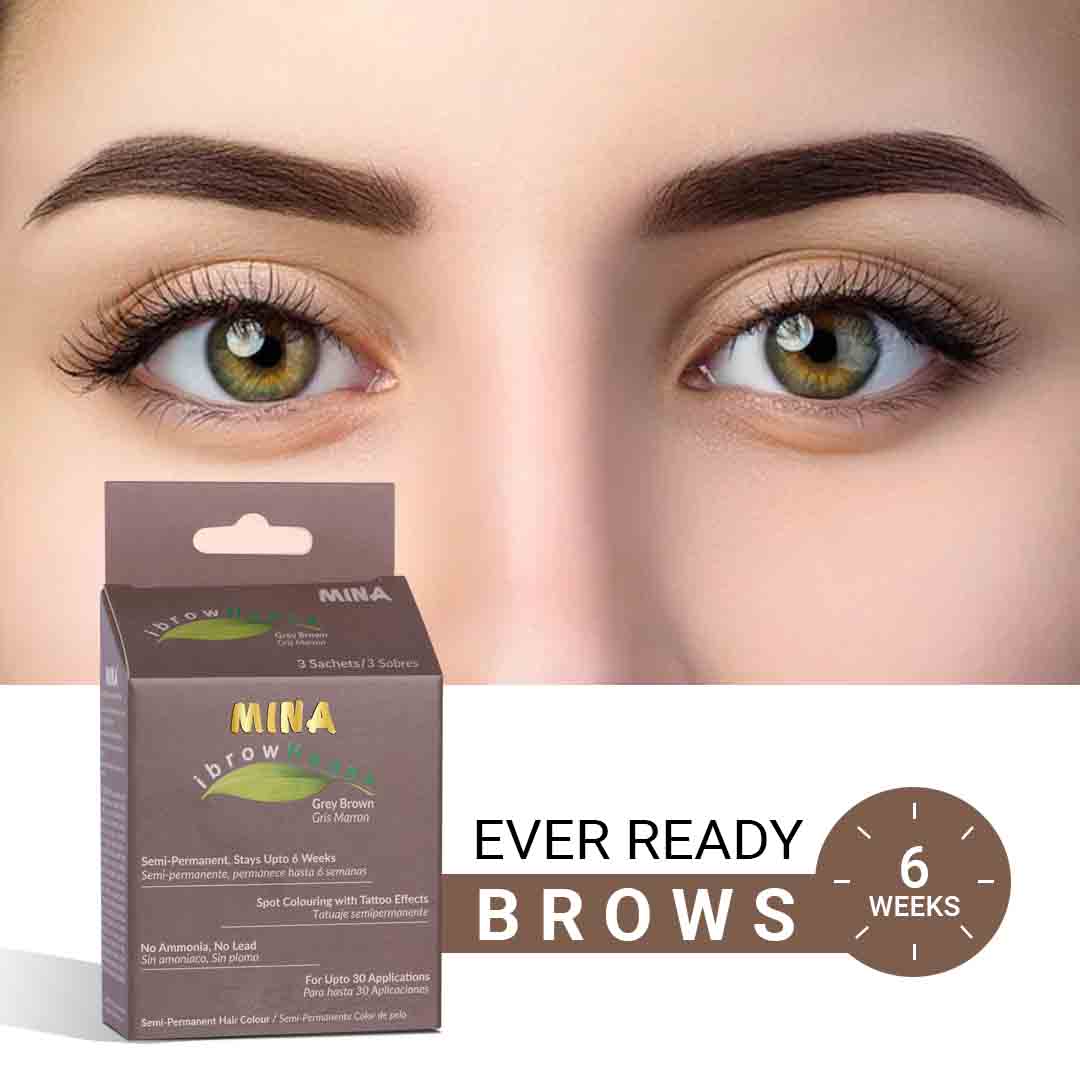 Mina Ibrow Henna Regular Brow Tint Kit - Grey Brown