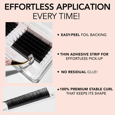 KIARA SKY LASH Cashmere Volume Lash Extensions | Black, (C-0.05-13MM)