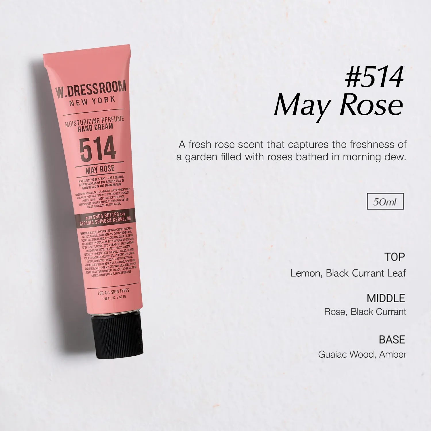 W.Dressroom Moisturizing Perfume Hand Cream No.514 May Rose 1.69 fl oz