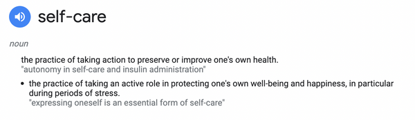 Dictionary definition of true self care and self love