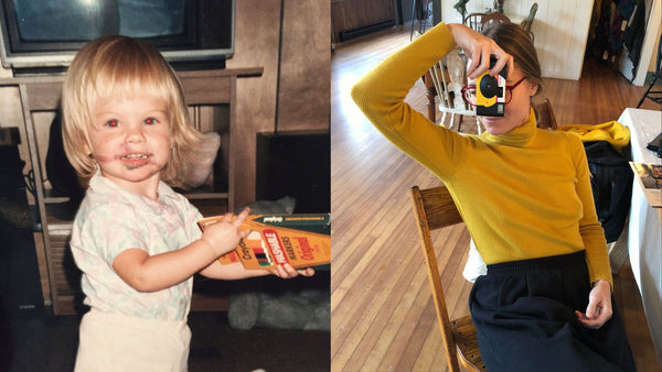 Rachael Yaeger baby pictures and posing with camera 