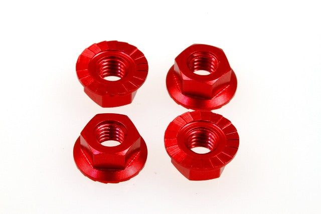 Hiro Seiko 69594 Alloy M4 Serrated Wheel Nuts (Red - 4pcs) | Smokem