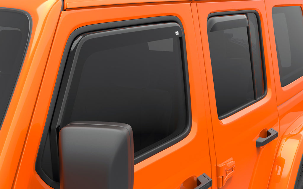 egr window protector on an orange jeep