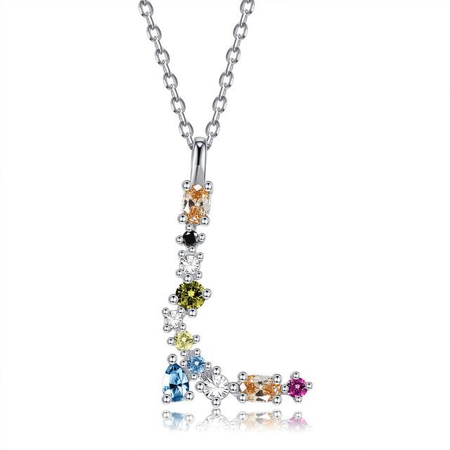 Buy Now - 26 Alphabet Necklaces Opal Zirconia 925 Sterling Silver Necklace I Aftya Deals