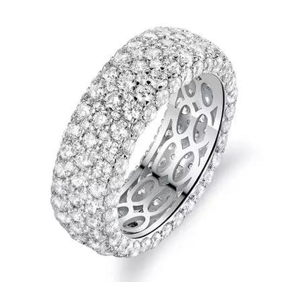 Buy Now - Hobart 18k White Gold Plated Seven Row Eternity Ring I Aftya Deals