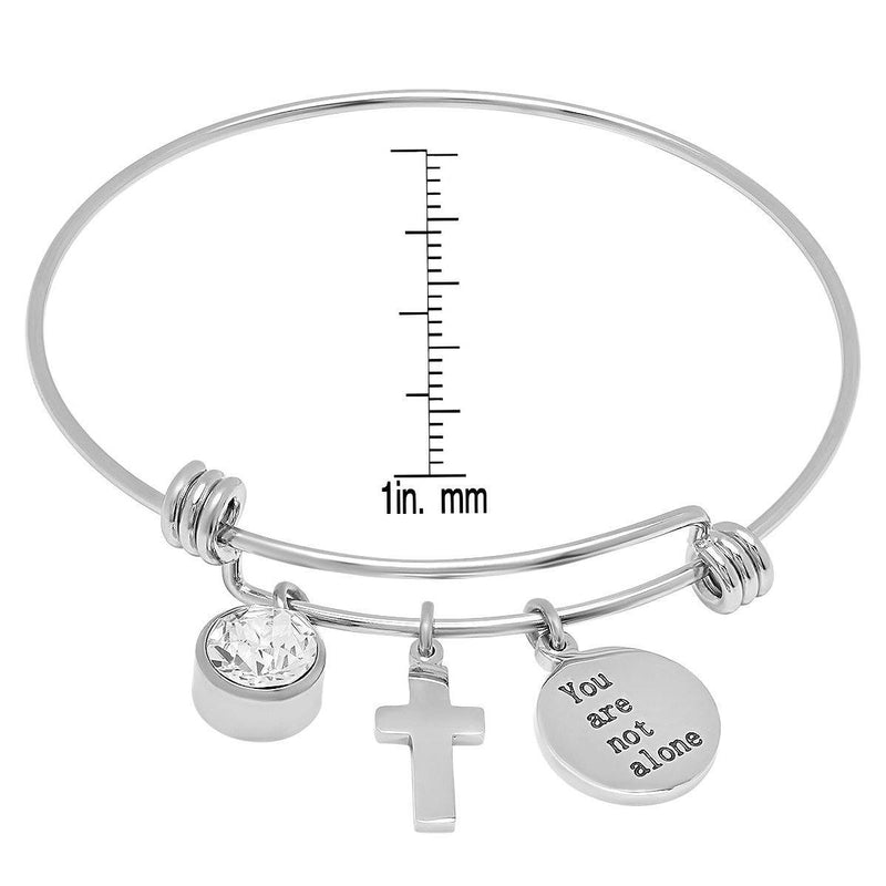 Buy Now - Ladies 18K Gold Plated Stainless Steel Bracelet with Our Father, Faith and Cross Charms I Aftya Deals