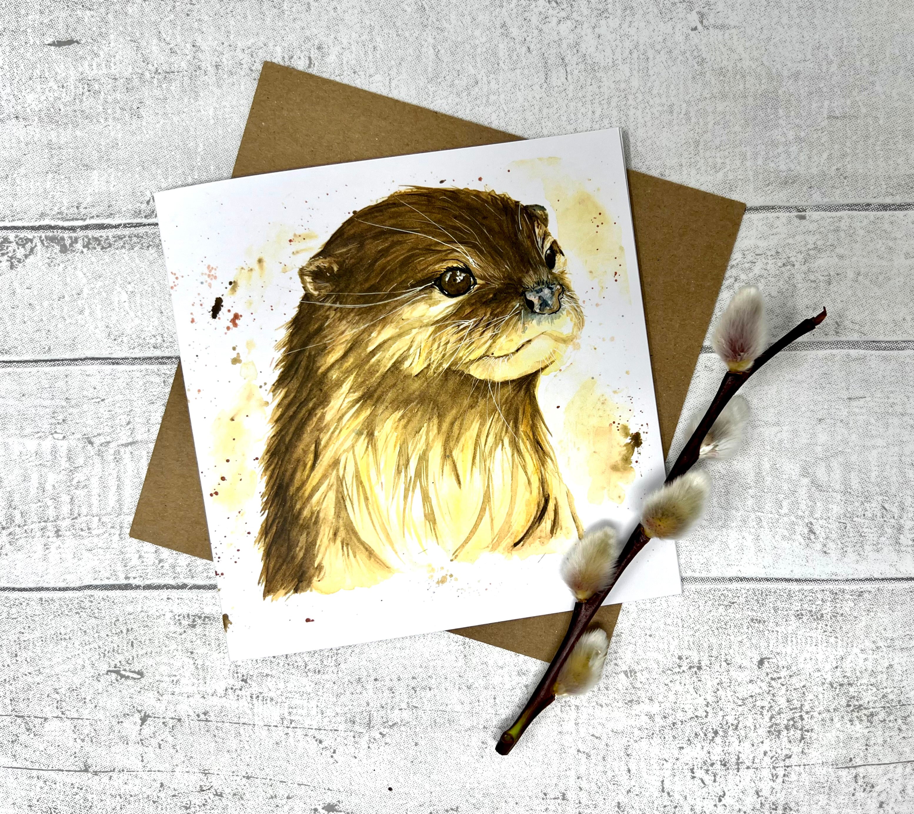 Olive The Otter Greetings Card Victoria Gordon Art 