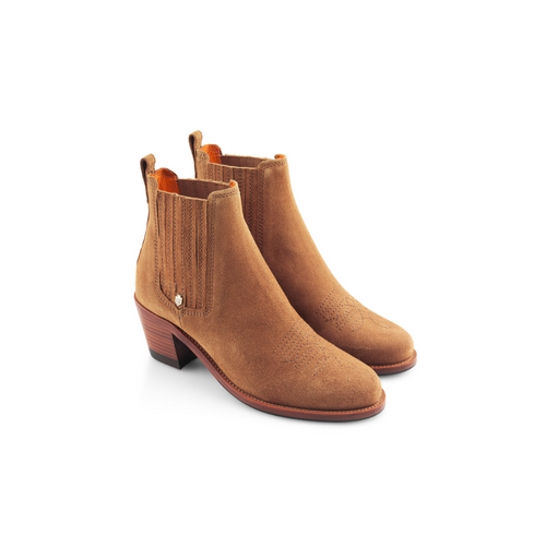 Regina Ankle - Women's Ankle Boot in Tan Suede