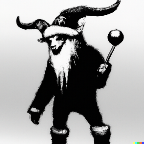 Krampus in the Style of Bansky