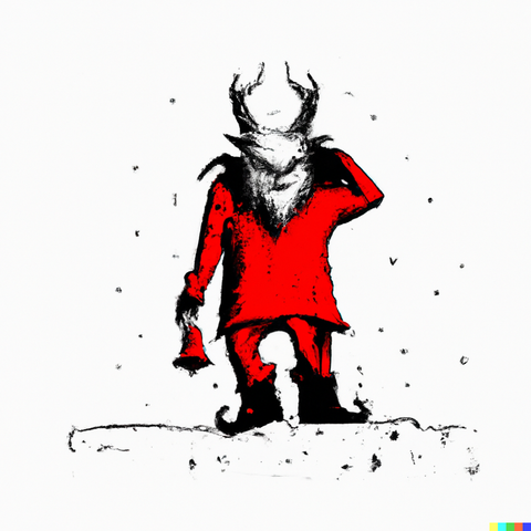 Krampus in the Style of Bansky