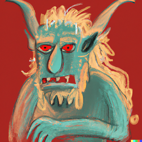 Krampus in the Style of Edvard Munch 