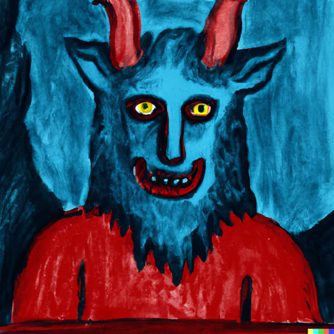 Krampus in the Style of Edvard Munch