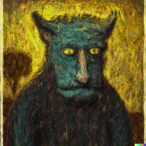 Krampus Painting in a Van Gogh Style Artwork