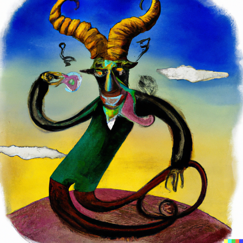 Krampus in the Style of Salvador Dali 