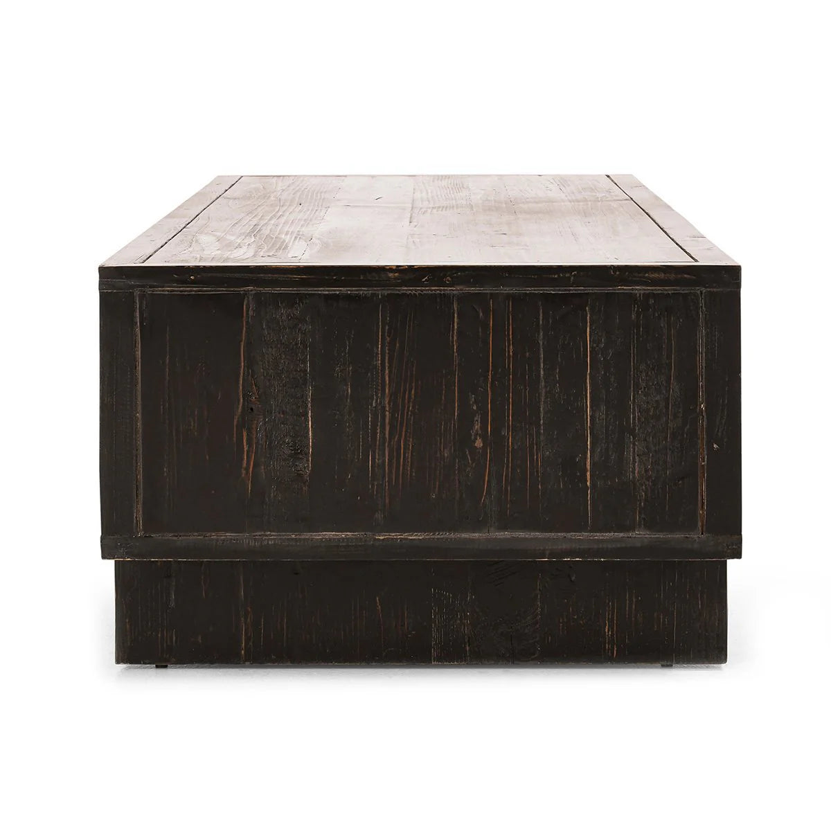 Anton 4Dwr Rectangle Coffee Table in Black/Natural with Solid Wood Construction