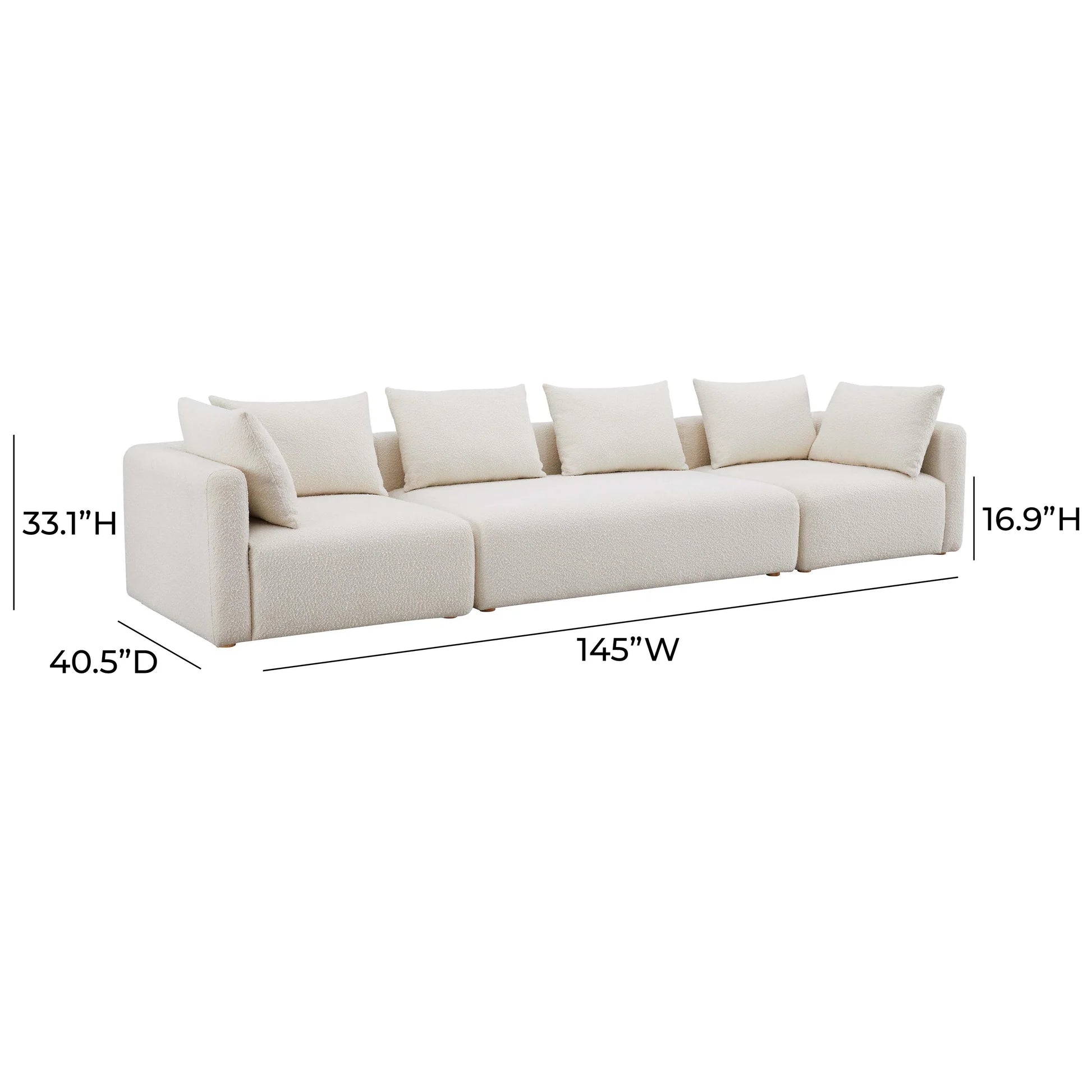 145" Long Boucle Sofa for a Hangover - Comfort Redefined