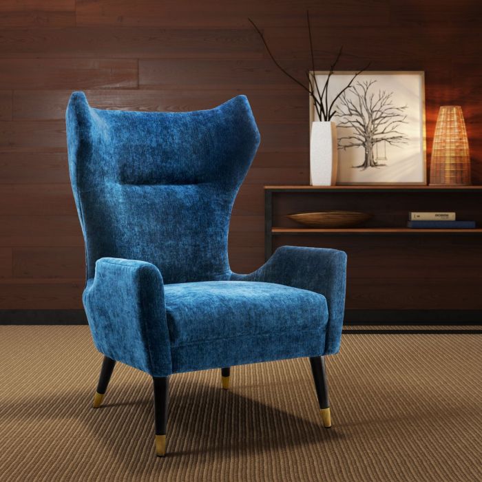 logan navy velvet chair