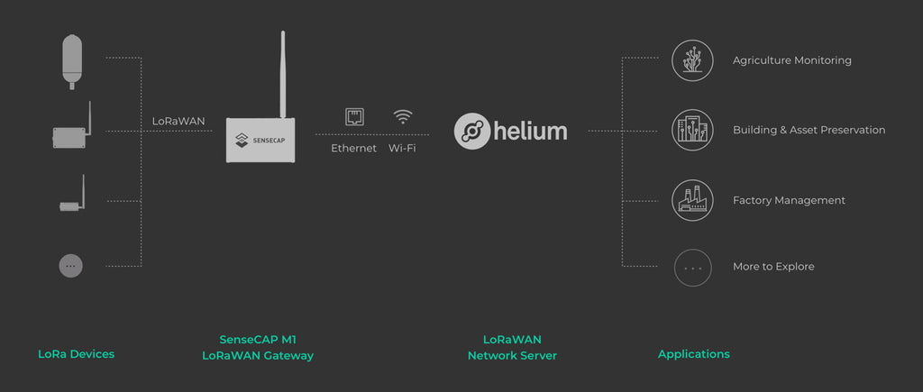 SenseCAP M1 and the Helium Network System Architecture and Setup.