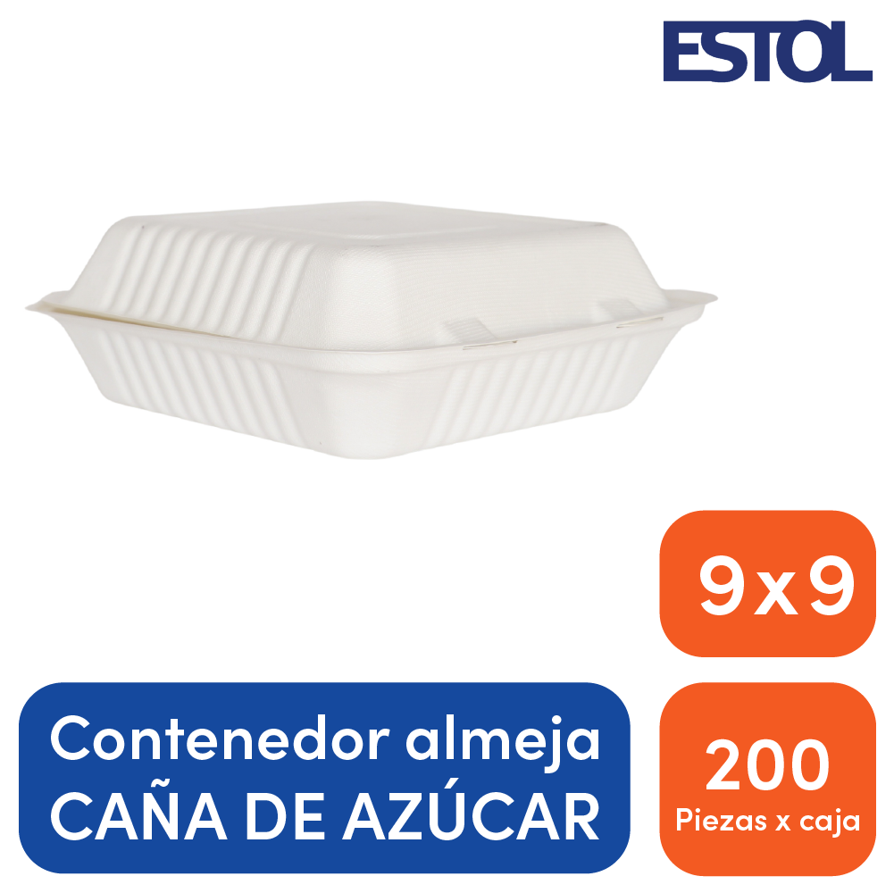 Contenedor compostable caña 9x9 - Ubic Center product image