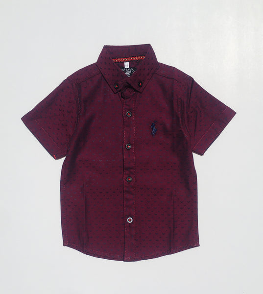 Little Boys Maroon shirt 9m to 3years