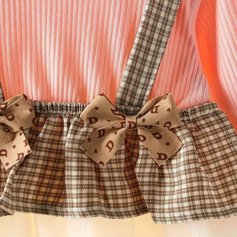 Solid Checks frock (6m-24m)