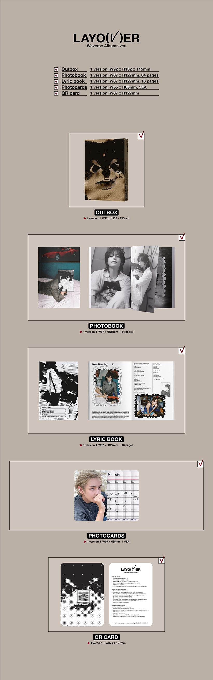V (BTS) - [Layover] (Solo Album Photobook RANDOM Version) –